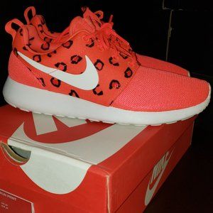 Nike Red Leopard Print Athletic Shoes